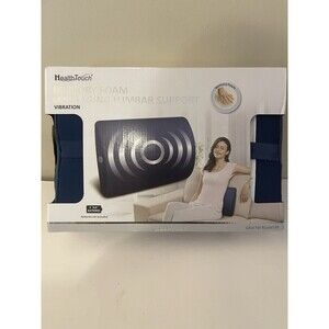 Health Touch Memory Foam Massaging Lumbar Support Back Vibration New